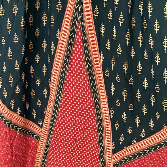 Irene’s Sky Viscose Maxi Dress Black Red adjustable Strap Small - Picture 5 of 11